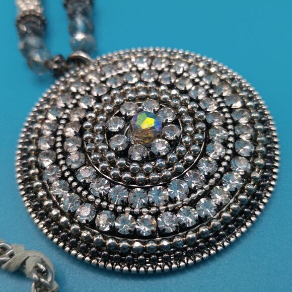 Chico's Rhinestone Pendant Beaded Necklace,  37 Inches - Picture 2 of 10